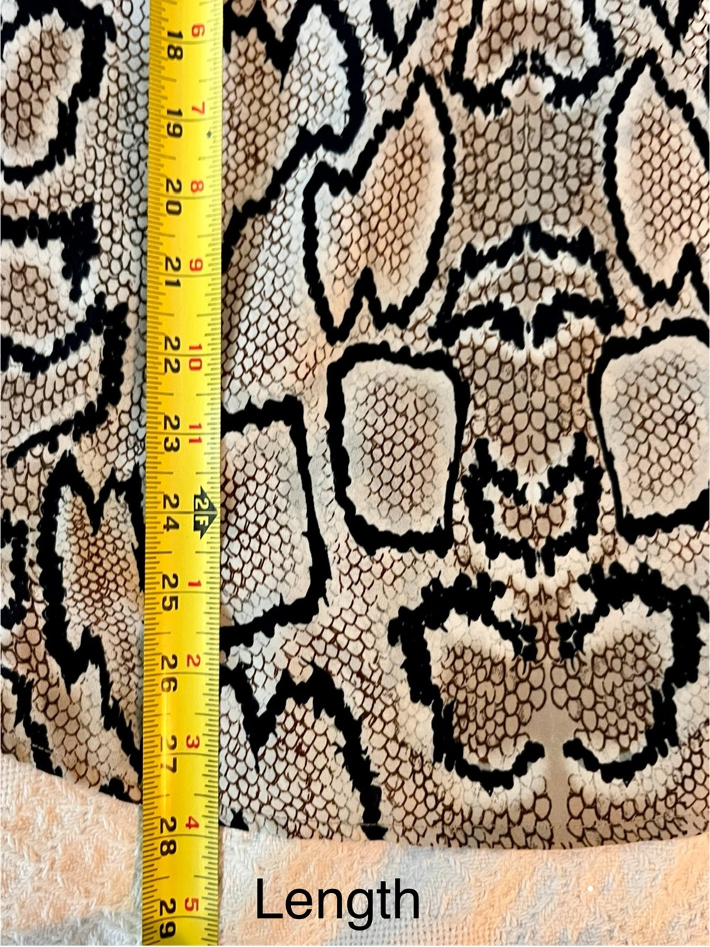 CAbi Snake Print Long Sleeve Blouse with Ruffle Collar in Black and Cream - Picture 10 of 10